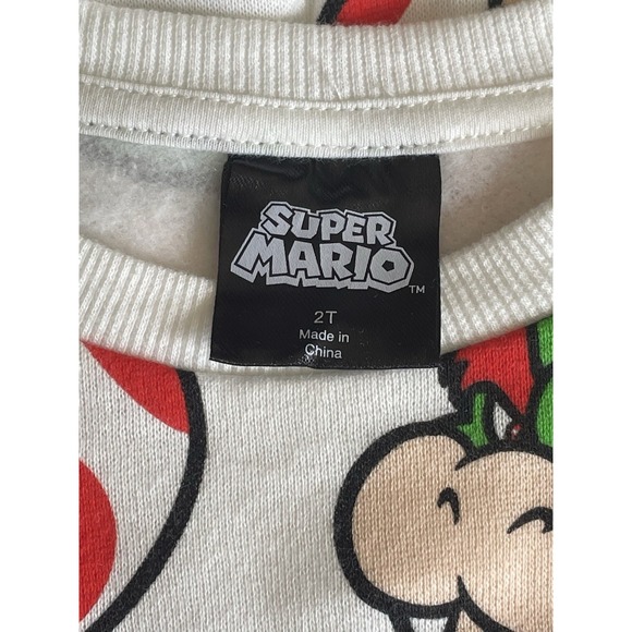 Super Mario Unisex Size 2T White Long Sleeve Pullover Sweatshirt NWT - Picture 4 of 7